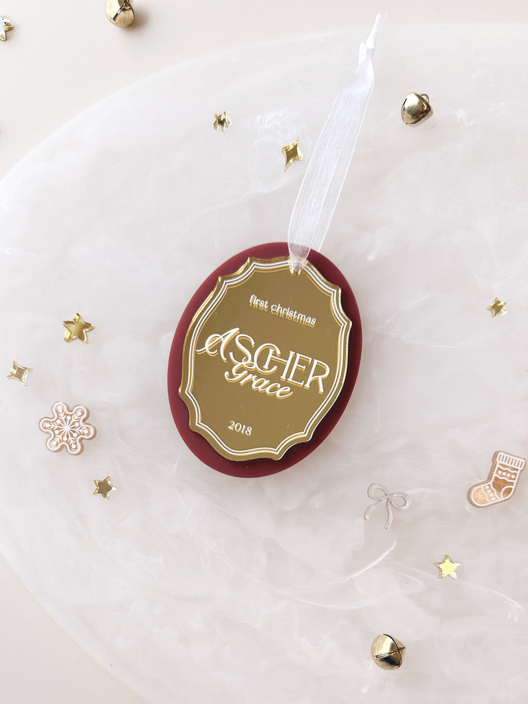 Christmas Ornament - Mirror Oval