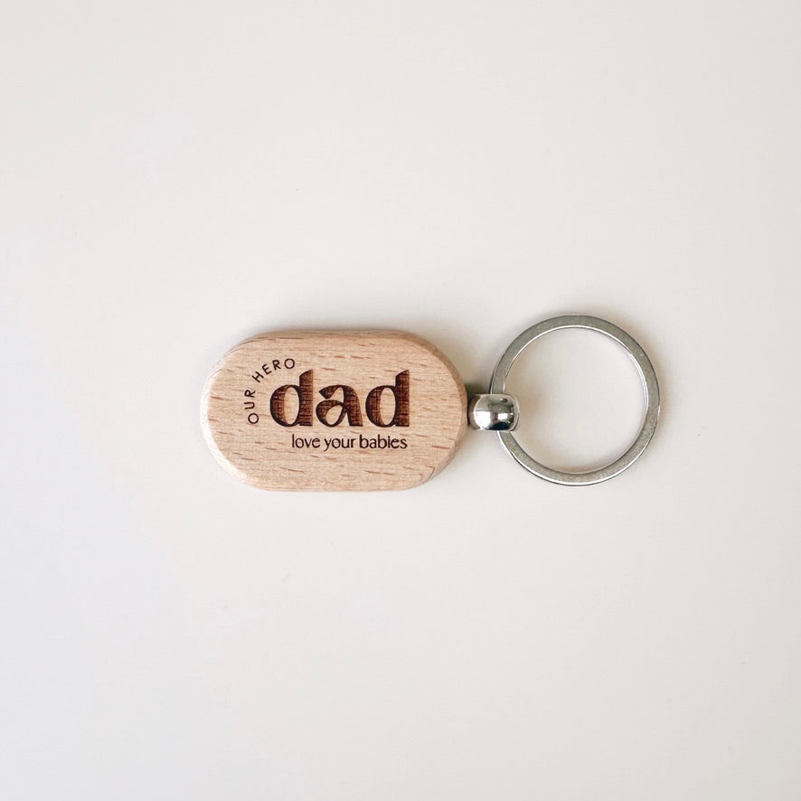 Wooden Dad Keychain - Oval