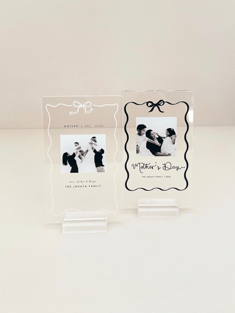 Mini Photo Plaque - Mother's Day - Cream Bow