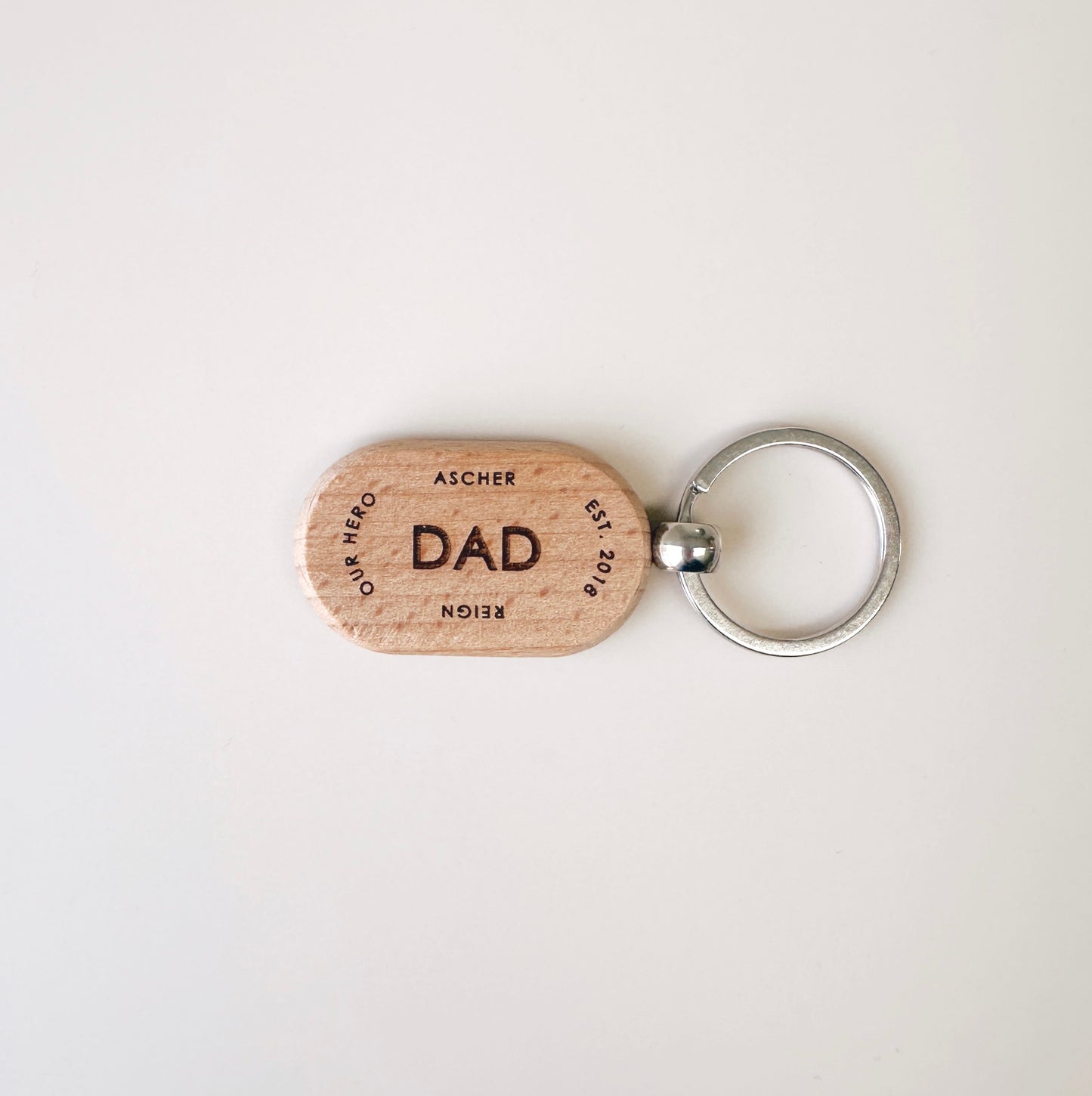Wooden Dad Keychain - Oval