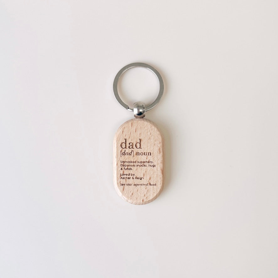 Wooden Dad Keychain - Oval
