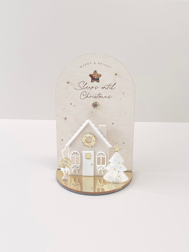 Christmas Countdown - Mini House with Spinning Wheel