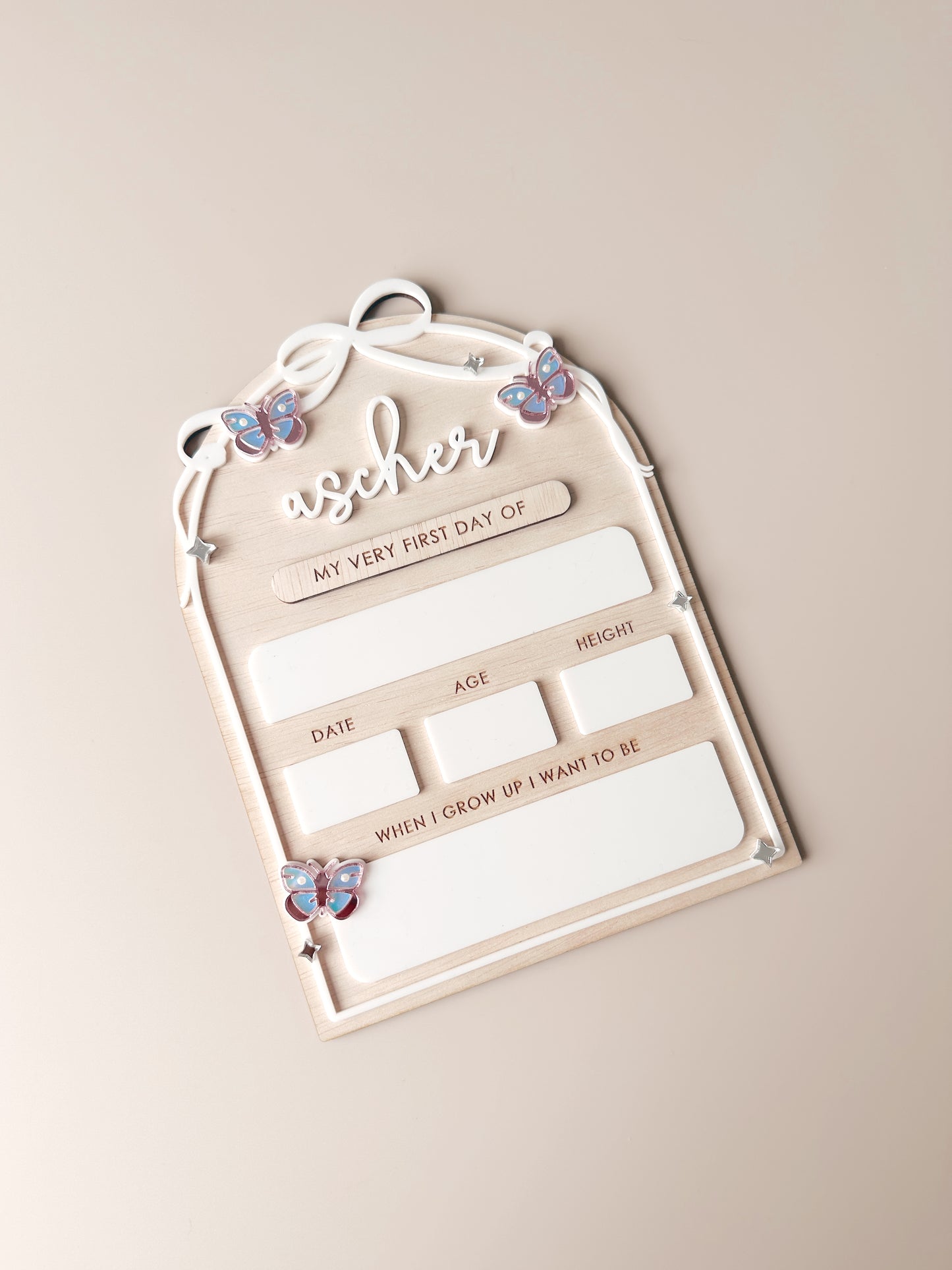 Wooden First/Last Day Board - Butterflies