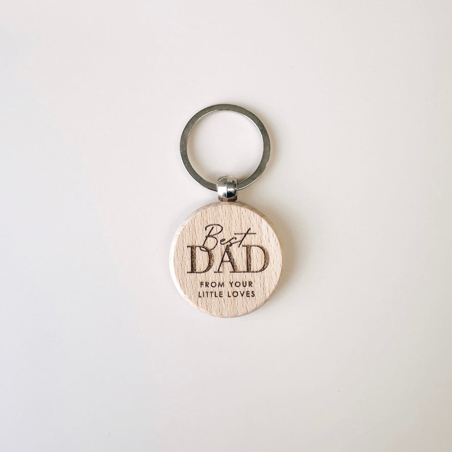Wooden Dad Keychain - Round