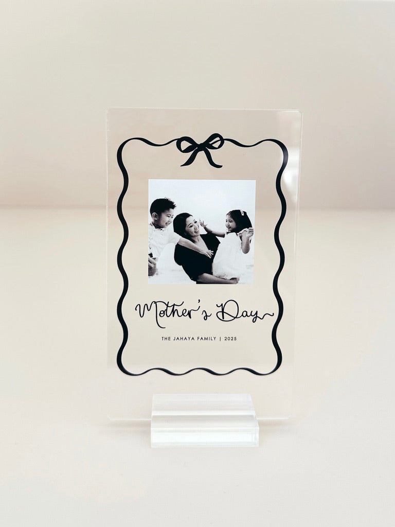 Mini Photo Plaque - Mother's Day - Black Bow