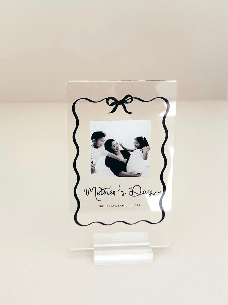 Mini Photo Plaque - Mother's Day - Black Bow