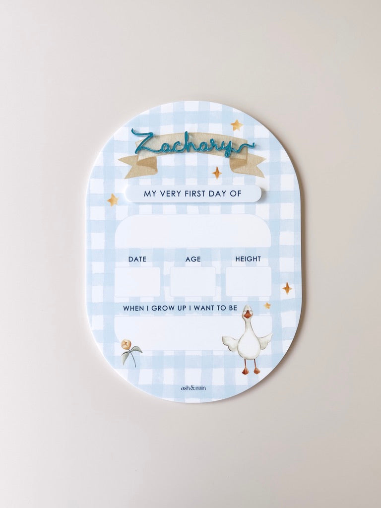 Blue Duck First/Last Day Board - Oval