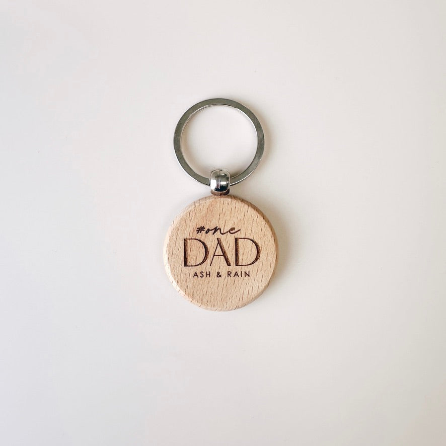 Wooden Dad Keychain - Round