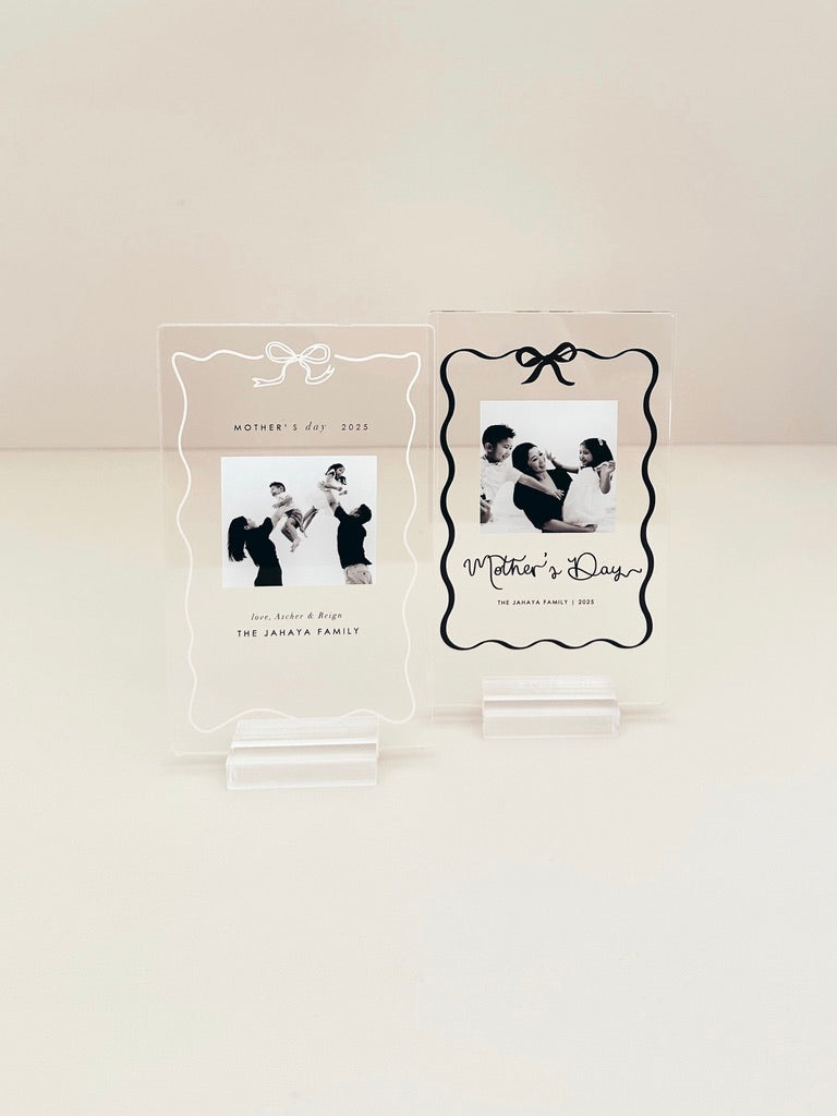 Mini Photo Plaque - Mother's Day - Black Bow