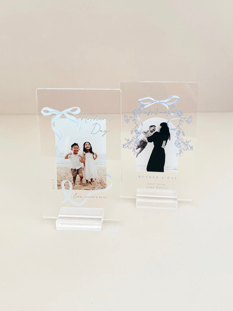 Mini Photo Plaque - Mother's Day - Blue Bow