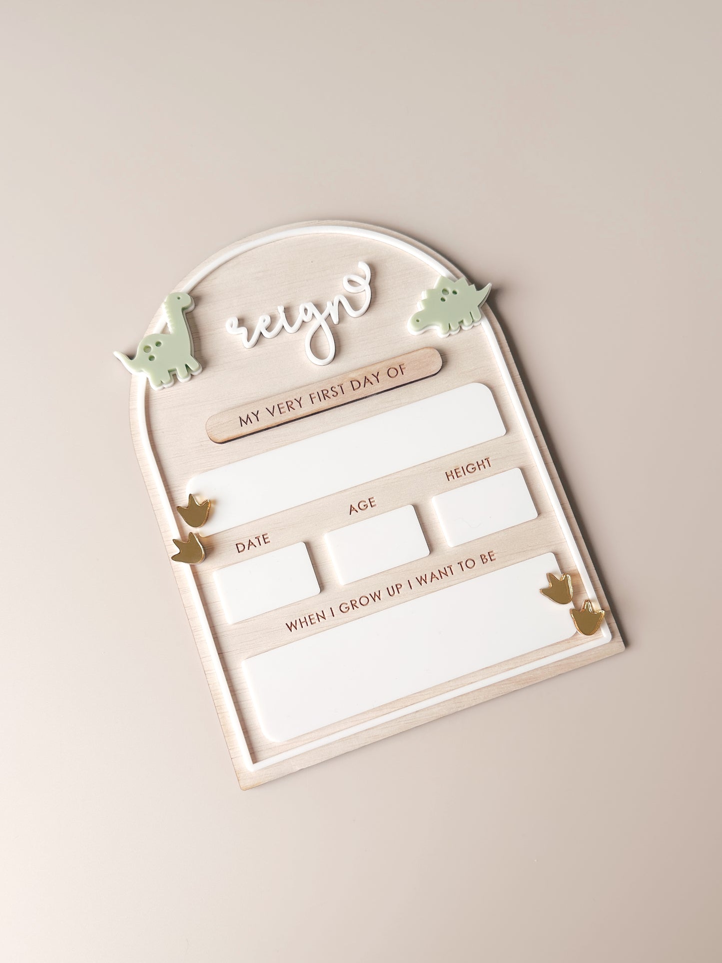 Wooden First/Last Day Board - Dinosaurs