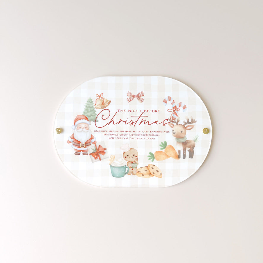 Santa Board - Oval Gingham