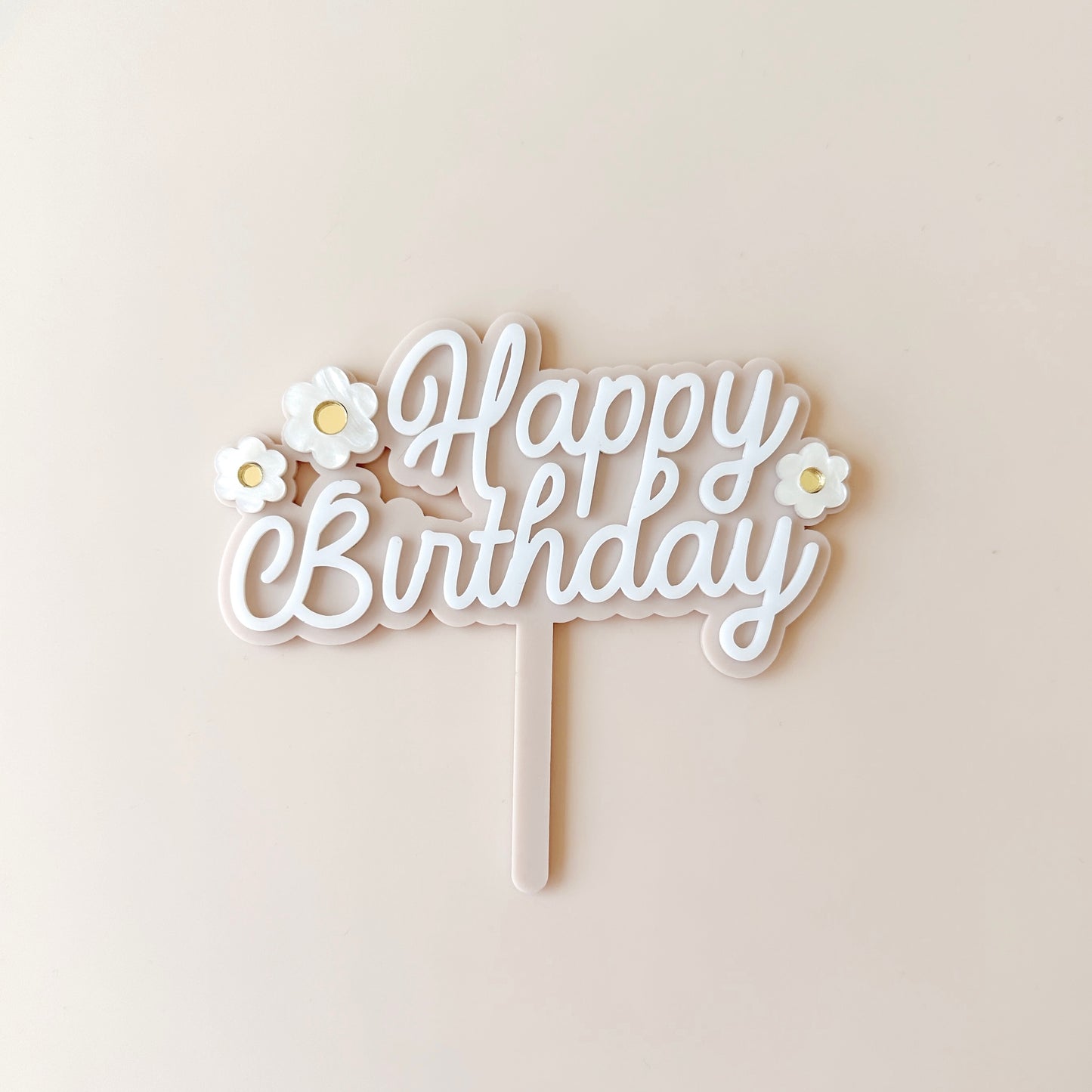 Cake Topper - Flower Birthday