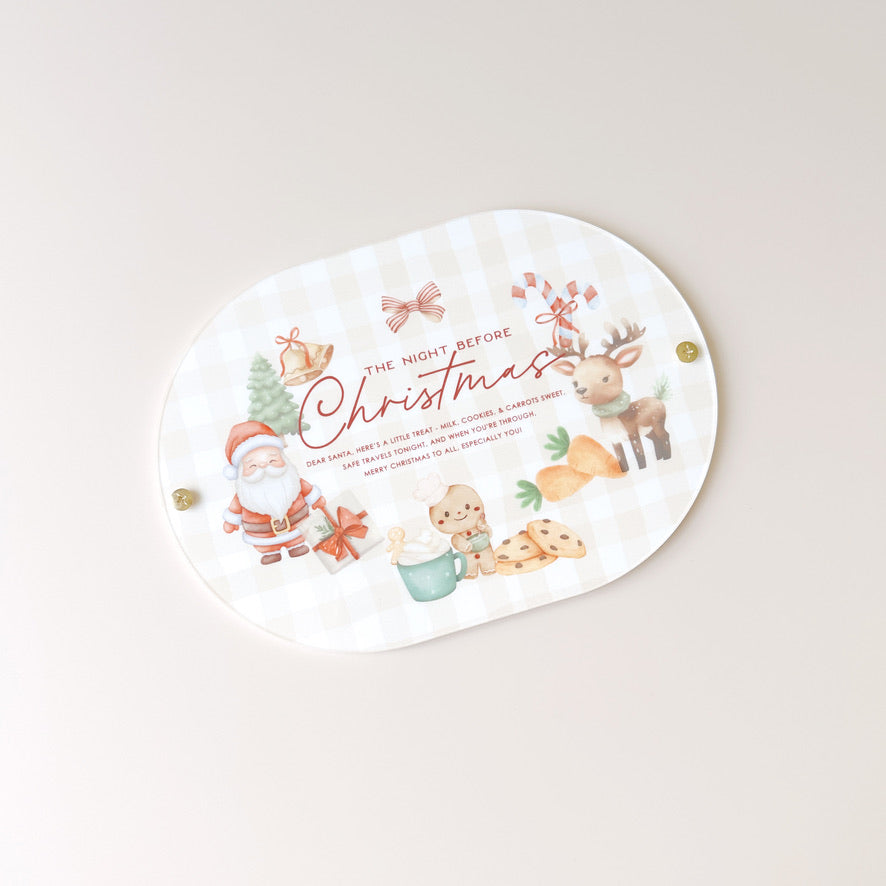 Santa Board - Oval Gingham
