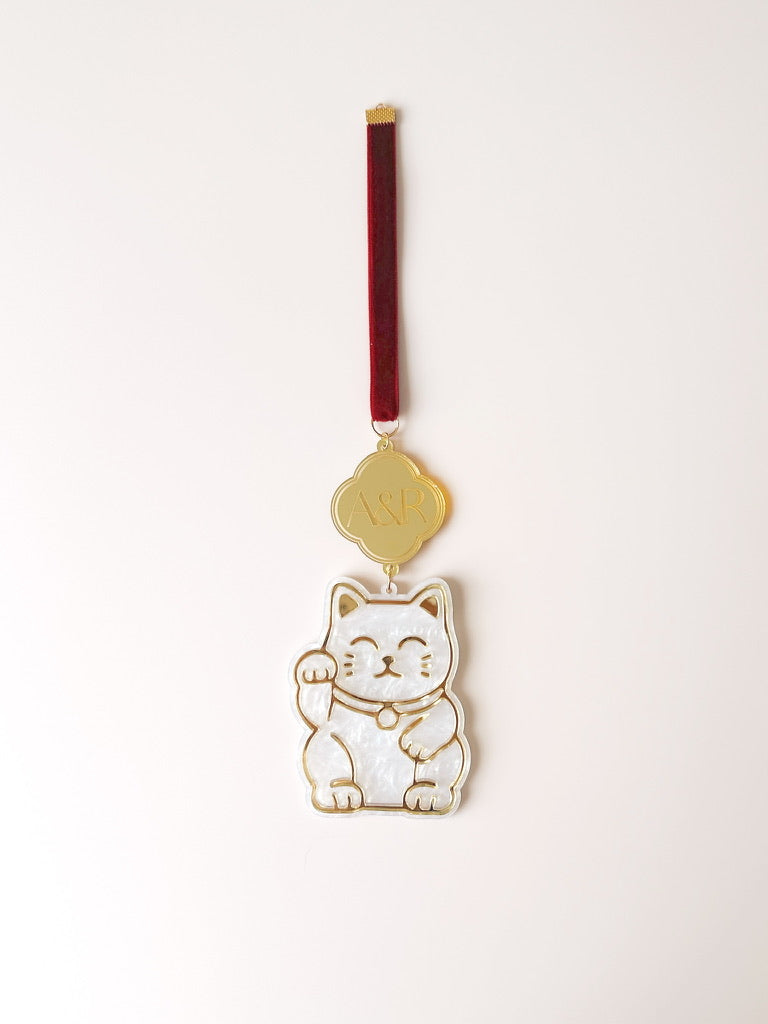 Lunar New Year Ornament - Pearl Lucky Cat