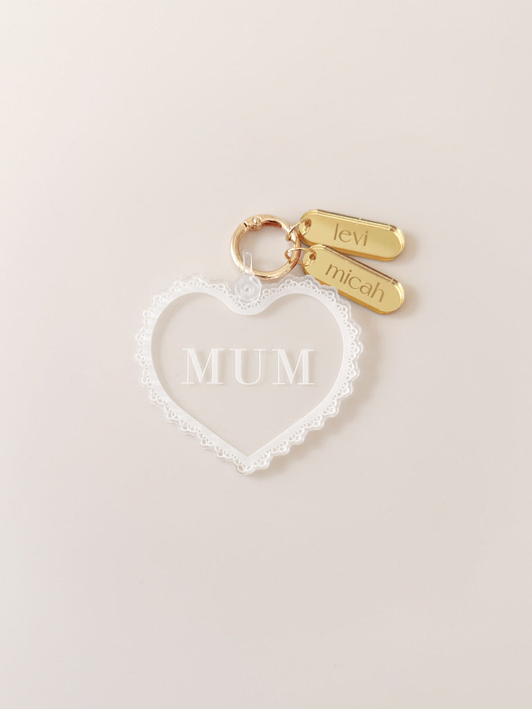 Mother's Day - Lace Heart with oval tags
