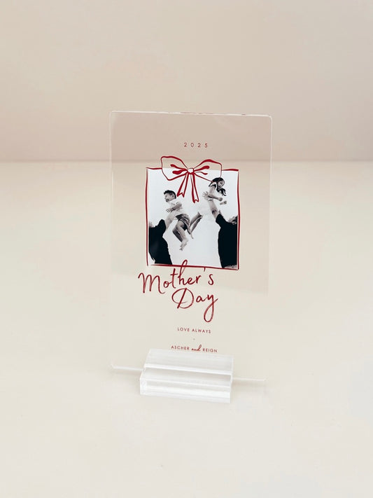 Mini Photo Plaque - Mother's Day - Red Gift