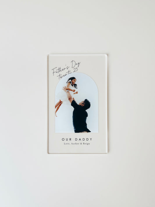 Mini Photo Plaque - Father's Day - Arch Script