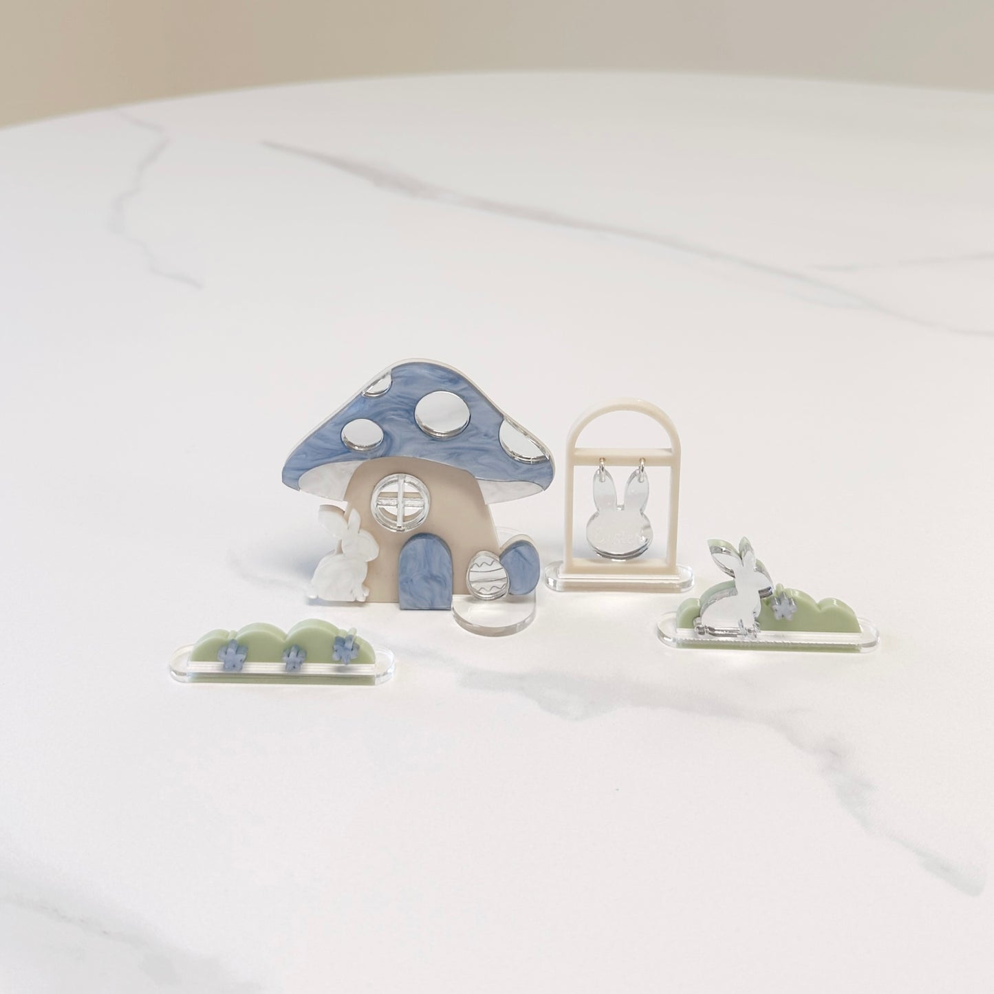 Easter Village Set- TINY Mushroom Scene