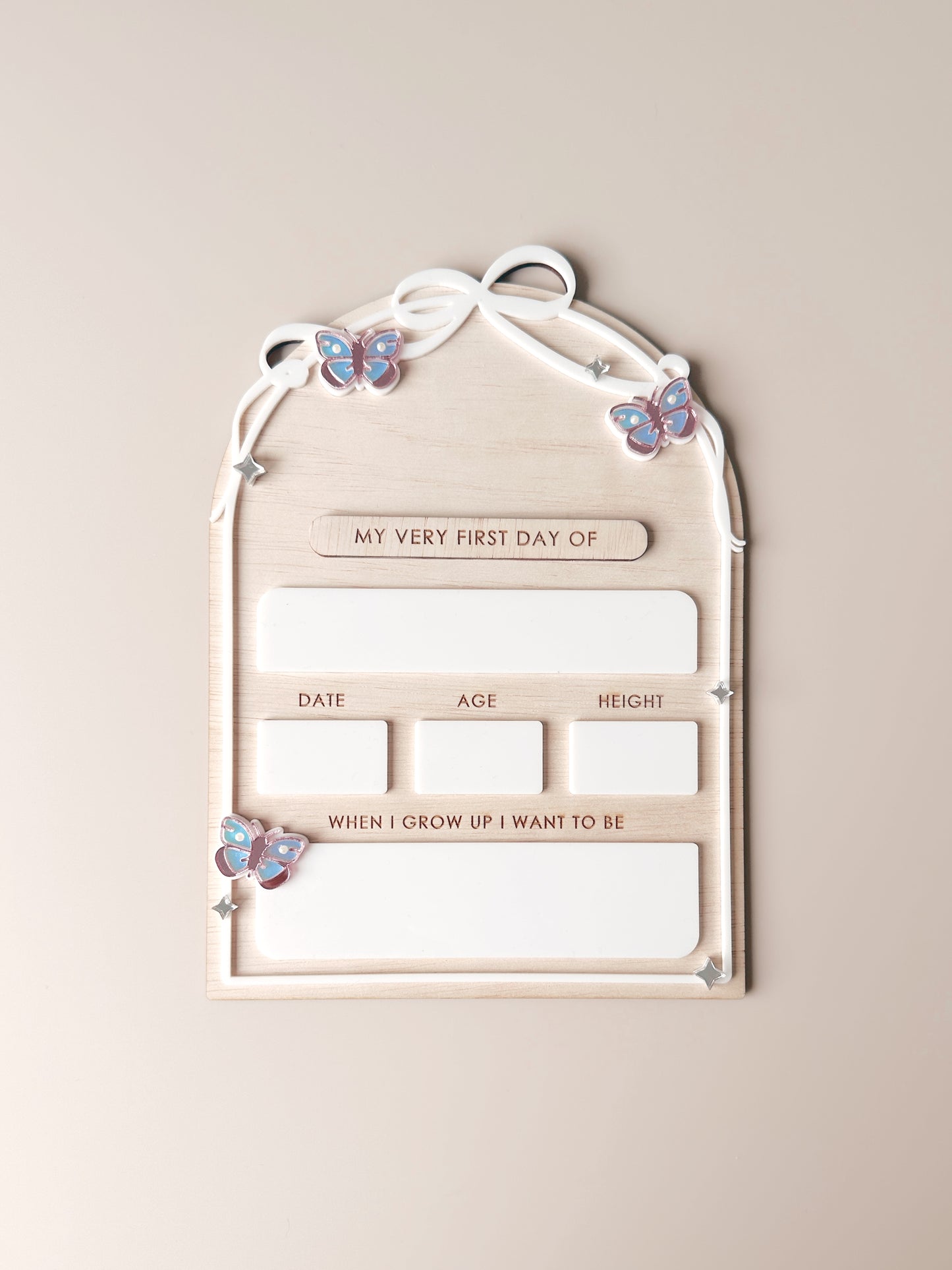 Wooden First/Last Day Board - Butterflies