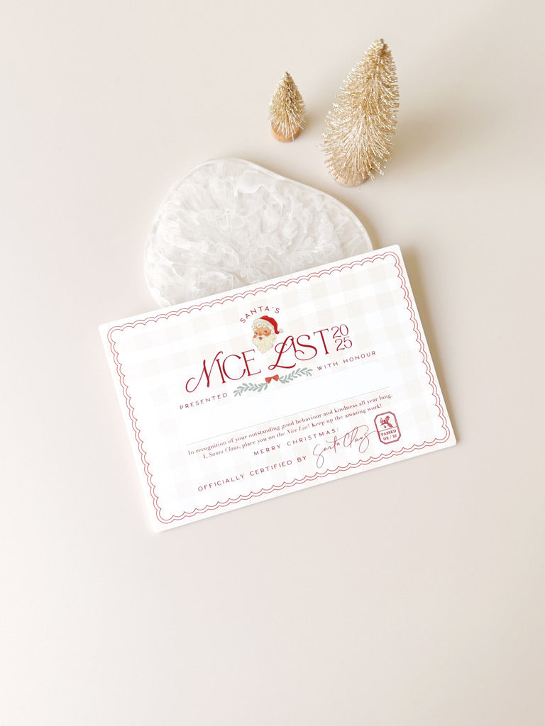 Nice List Certificate - Gingham