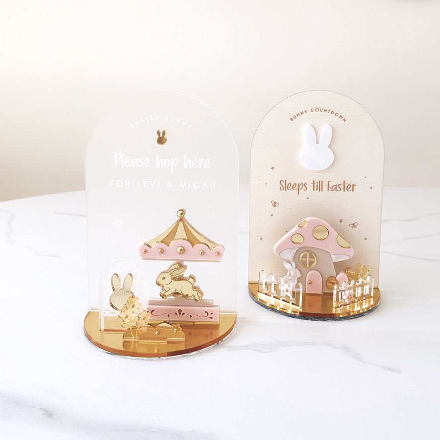 Easter Scene - Mini Mushroom Bunny Countdown