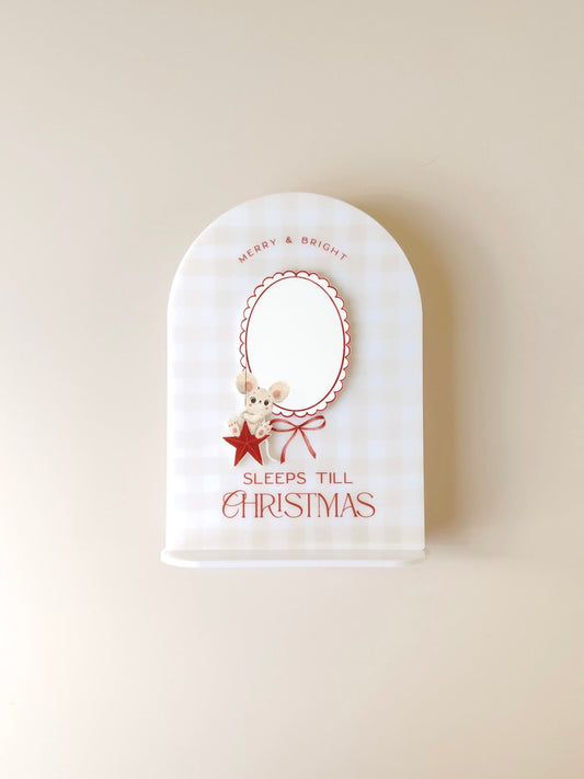 Christmas Countdown - Beige Gingham