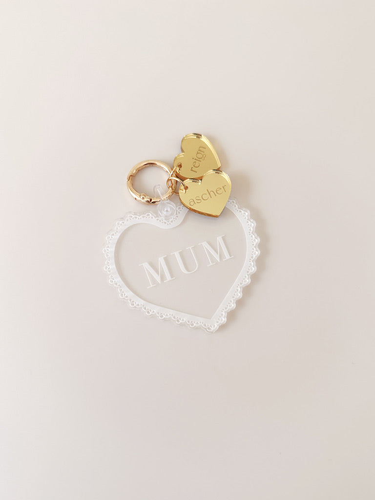 Mother's Day - Lace Heart with heart tags