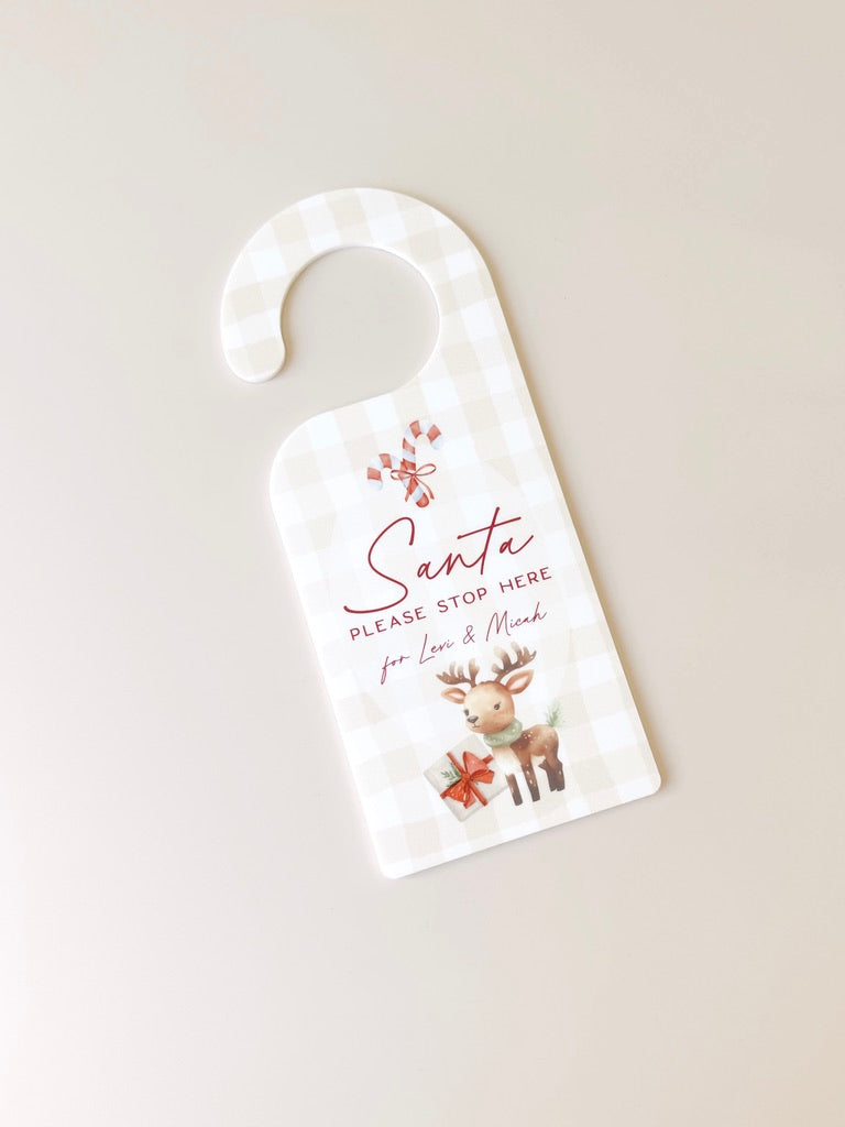 Door Hanger - Santa Please Stop Here