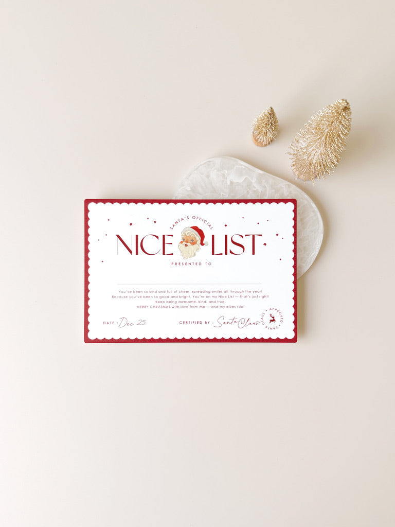 Nice List Certificate - Modern