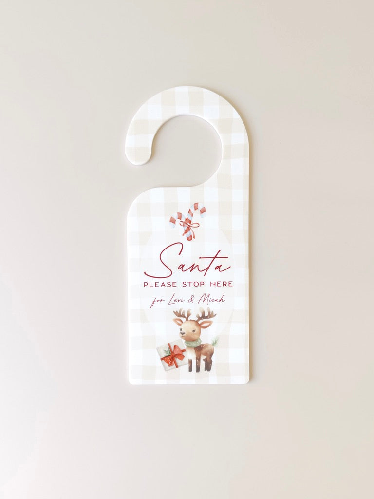 Door Hanger - Santa Please Stop Here