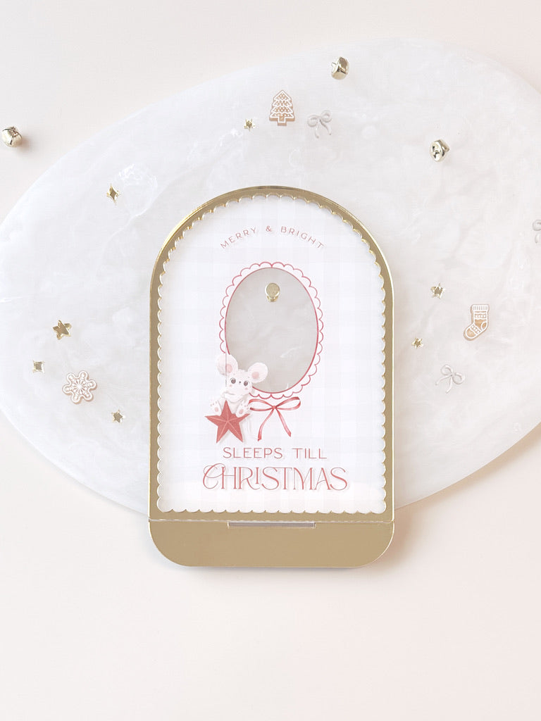 Christmas Countdown - Beige Gingham 2026