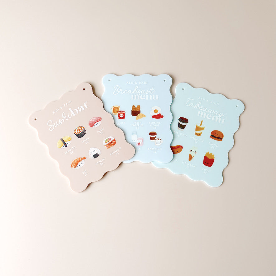 Kids Cafe Menu - Scallop Printed