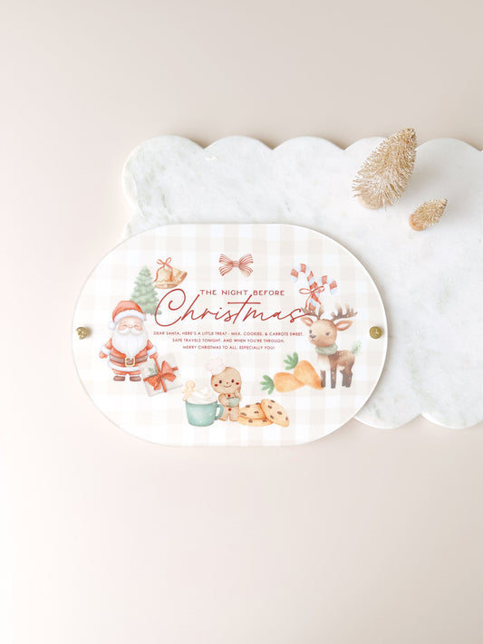 Santa Board - Oval Gingham