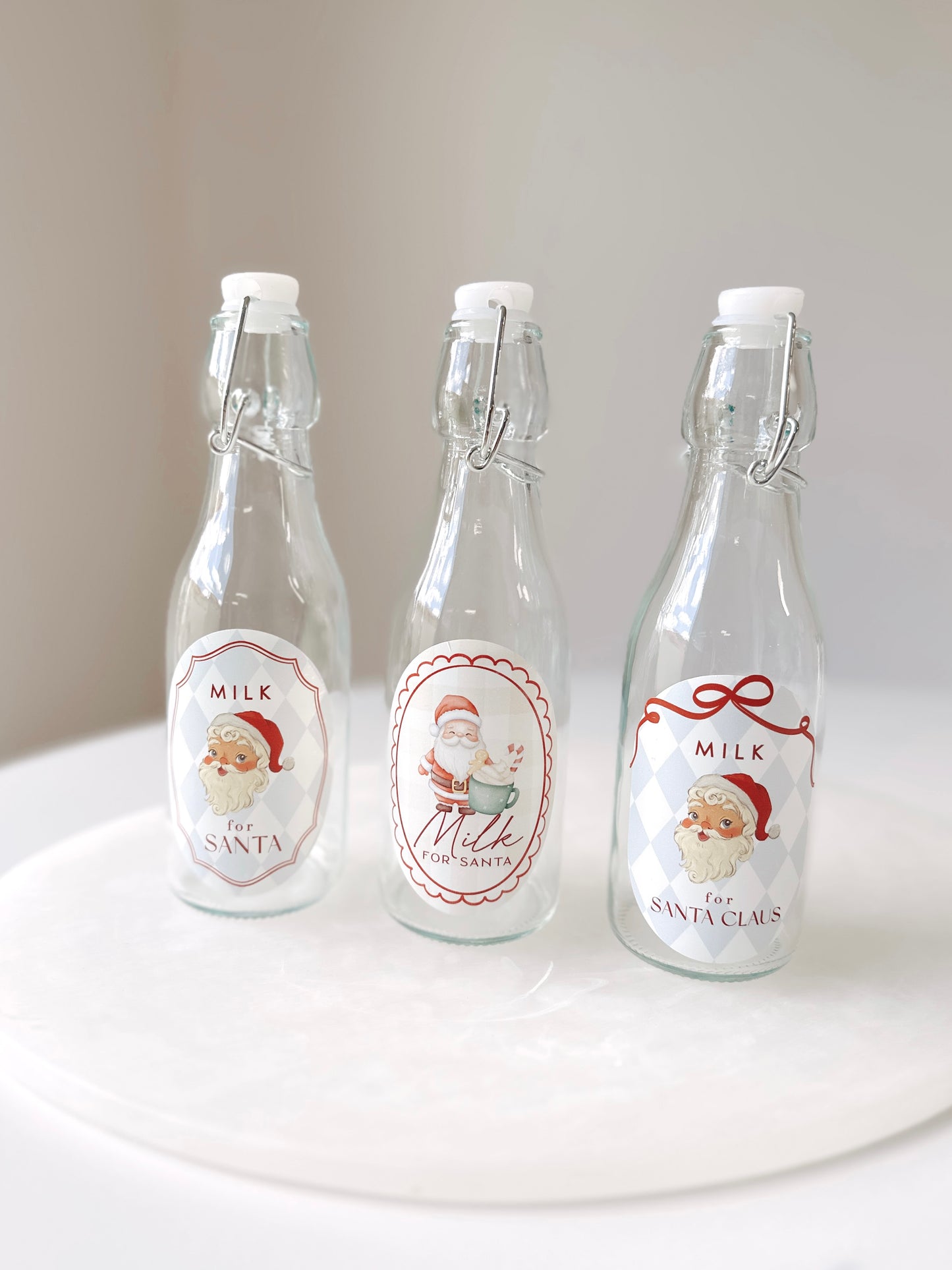 Santa Milk Bottle - Printed