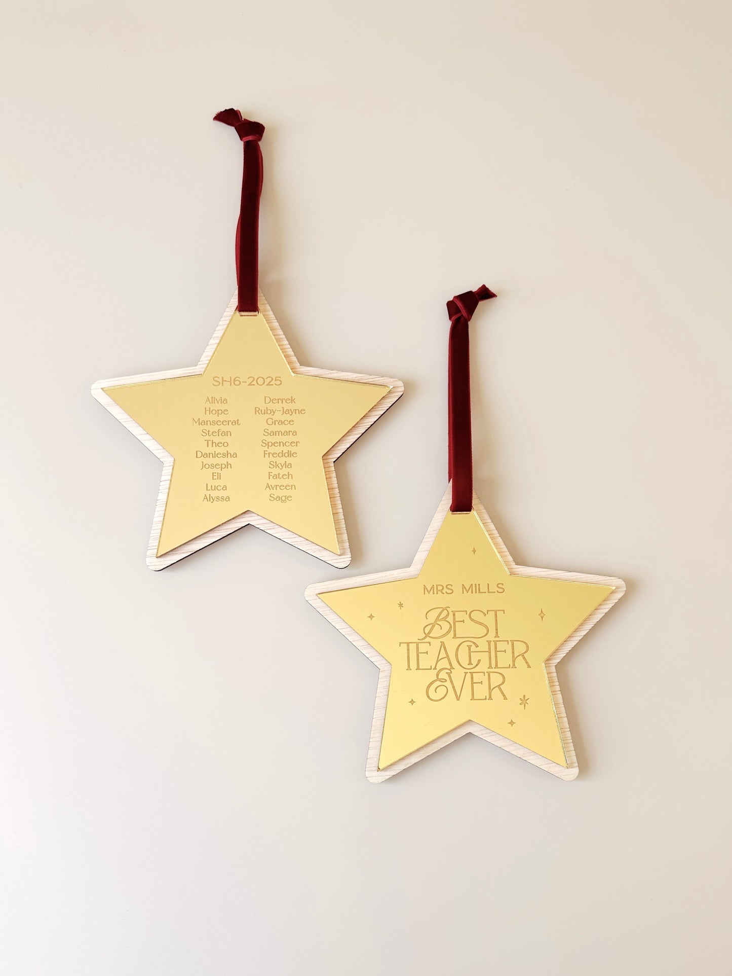 Medium Star Ornament - Teacher's Gift