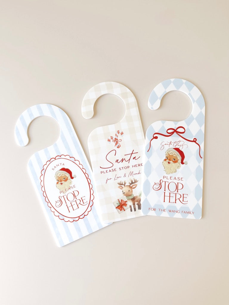 Door Hanger - Santa Please Stop Here