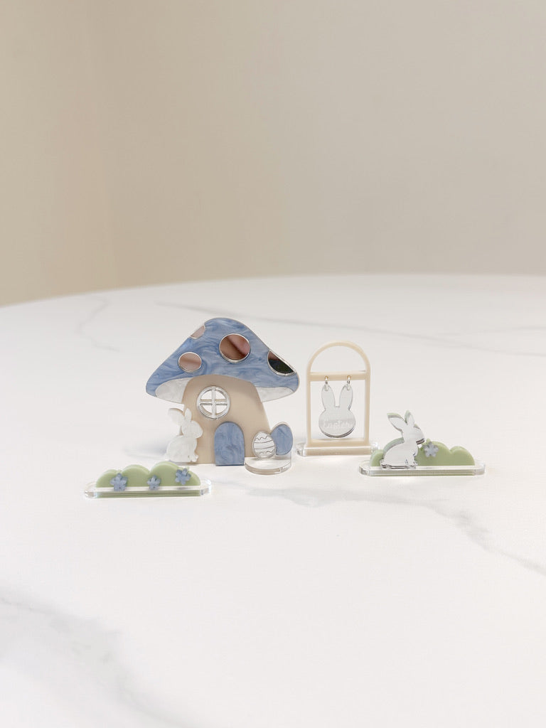 Easter Village Set- TINY Mushroom Scene