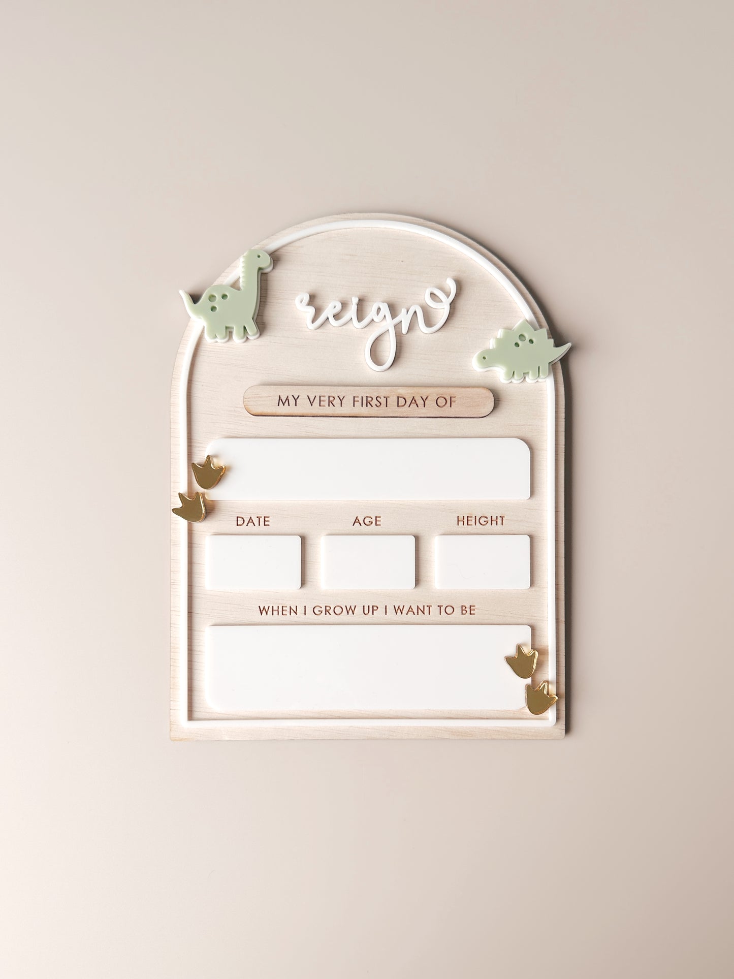 Wooden First/Last Day Board - Dinosaurs