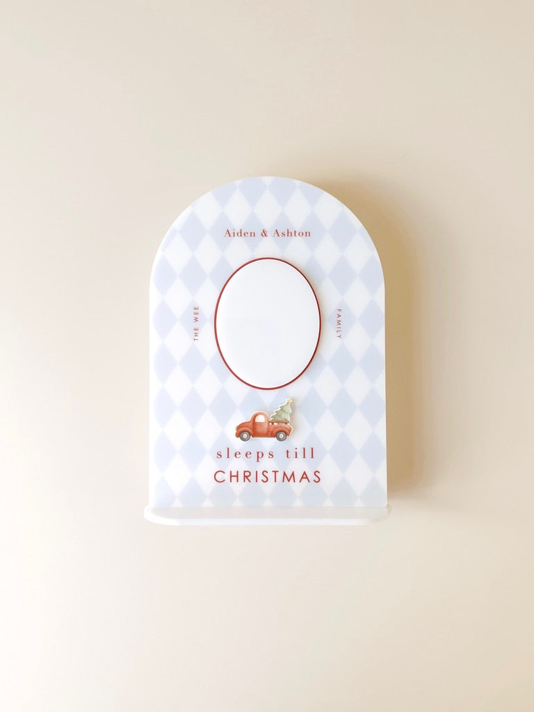 Christmas Countdown - Blue Check