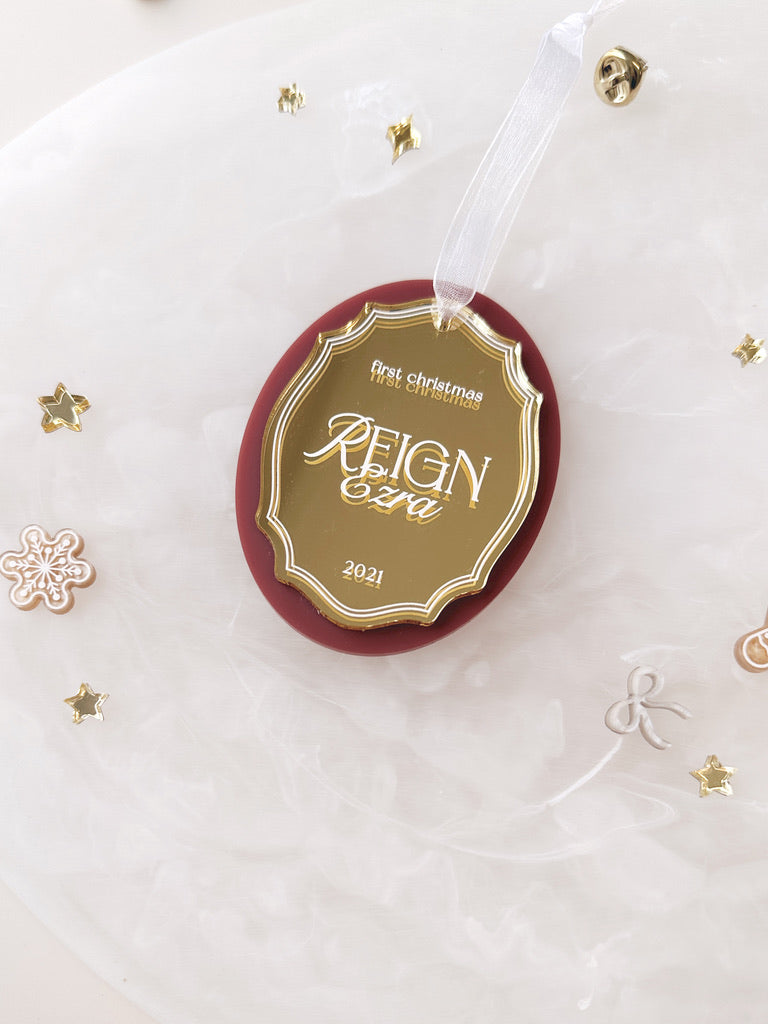 Christmas Ornament - Mirror Oval