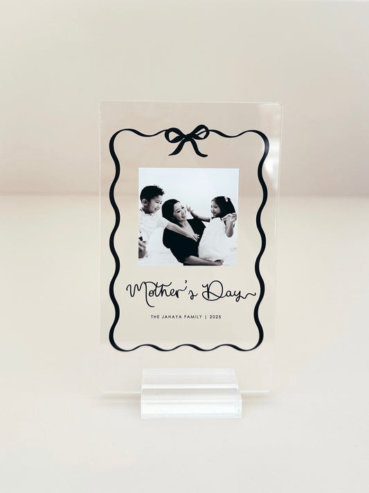 Mini Photo Plaque - Mother's Day - Black Bow