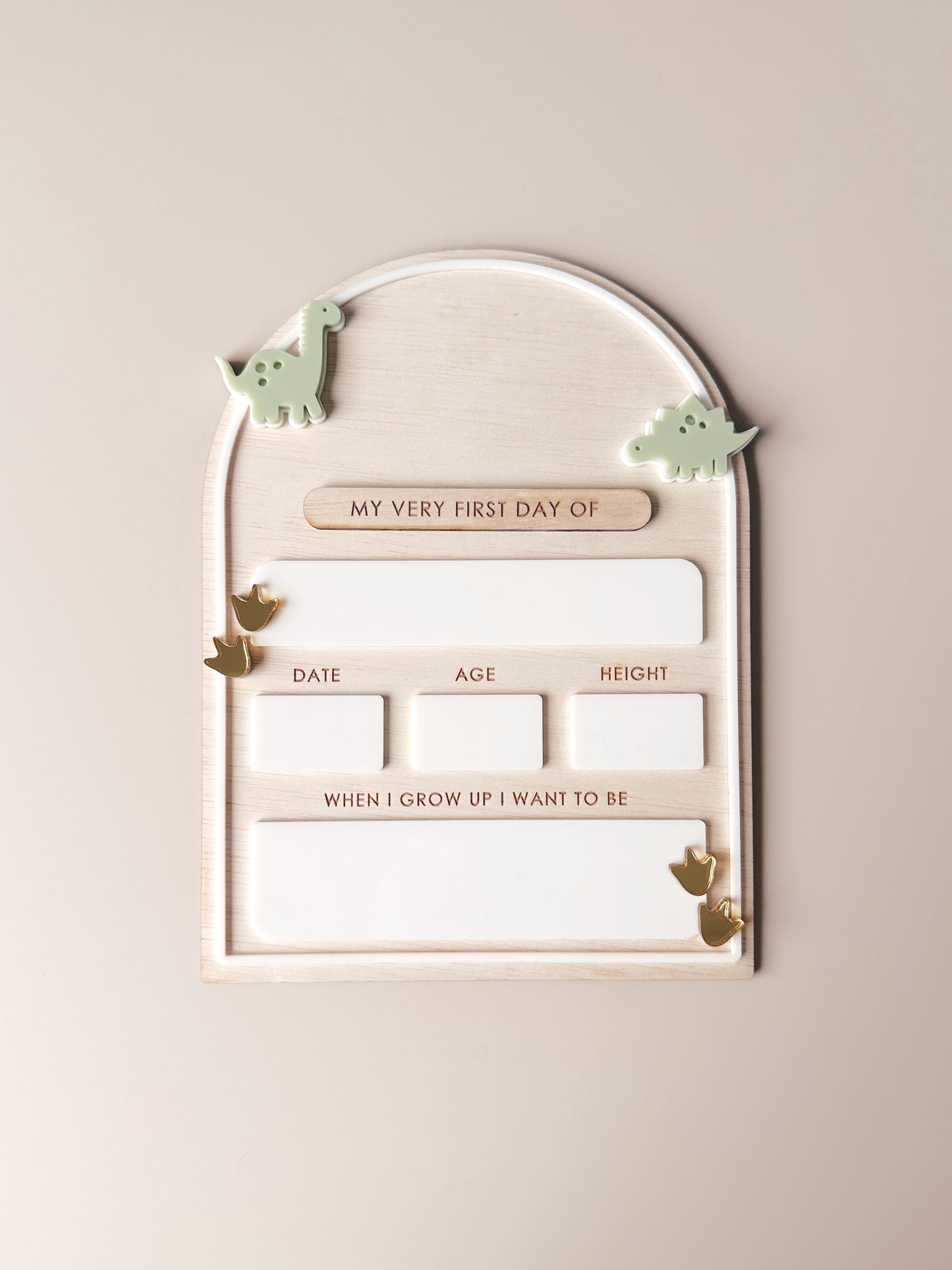 Wooden First/Last Day Board - Dinosaurs