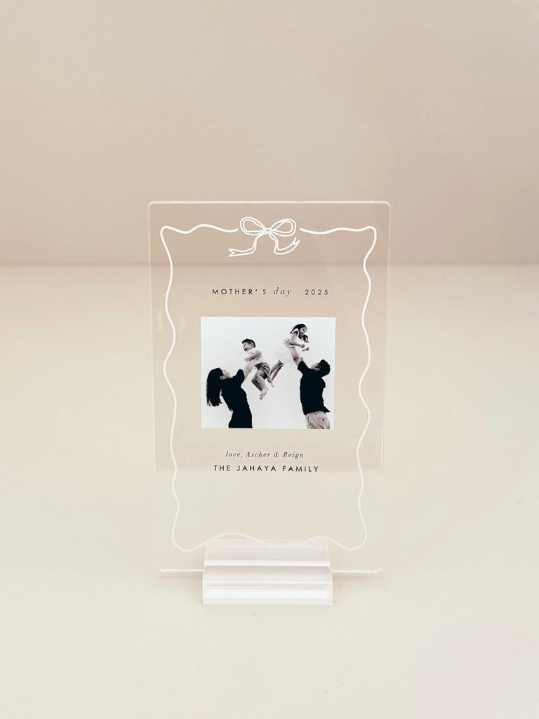 Mini Photo Plaque - Mother's Day - Cream Bow