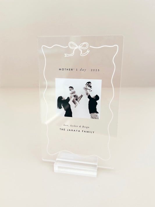 Mini Photo Plaque - Mother's Day - Cream Bow