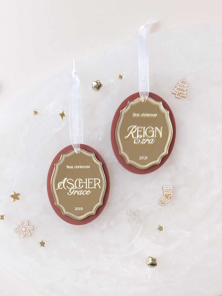 Christmas Ornament - Mirror Oval