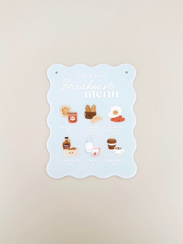 Kids Cafe Menu - Scallop Printed