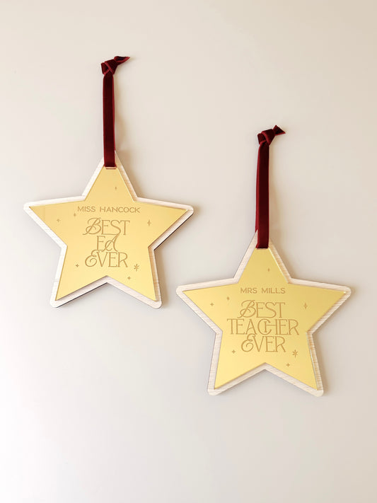 Medium Star Ornament - Teacher's Gift