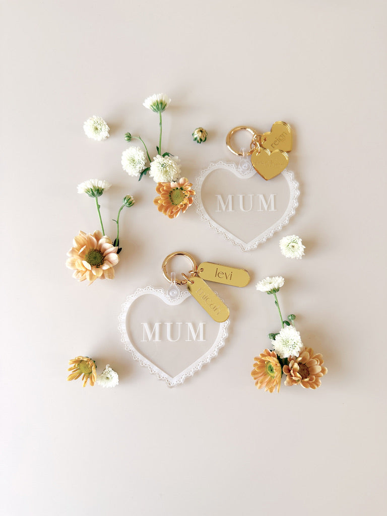 Mother's Day - Lace Heart with heart tags