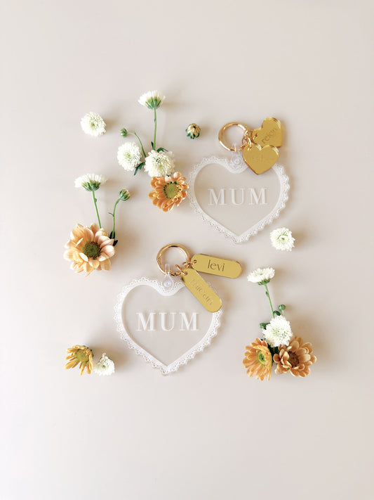 Mother's Day - Lace Heart with heart tags